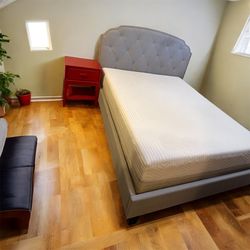 Upholstery Queen Size Bed- Mattress 