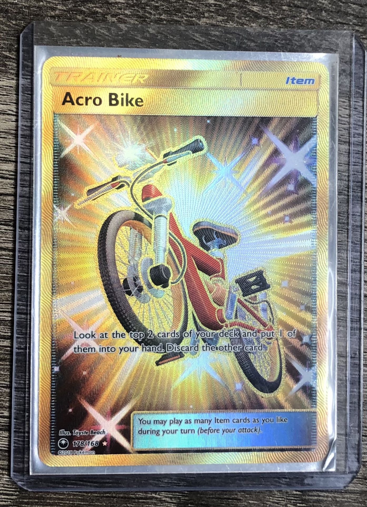 Gold Pokémon Trainer Card - Acro Bike