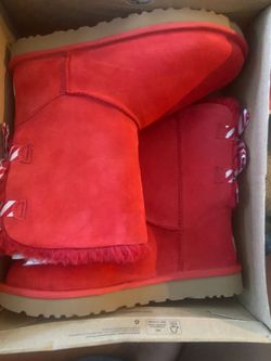 UGG Bailey Bow Boots Red Candy Cane