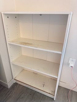 White Bookcase with Adjustable Shelves