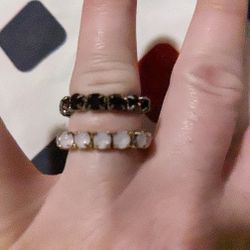 Set Of Colored Stone Stretch Rings