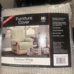 New Recliner Furniture Cover – Natural Beige (Ripple Texture)