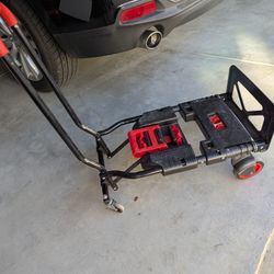 Folding Hand Truck, Portable Dolly Cart with Rubber Wheels and Retractable Handle, 2 in 1 Design 264lbs Capacity Hand Cart