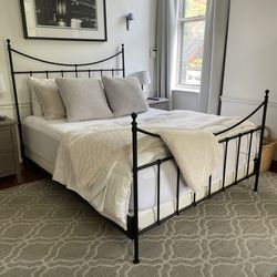 Crate and Barrel Queen Black Wrought Iron Bed Frame Crate & Barrel 