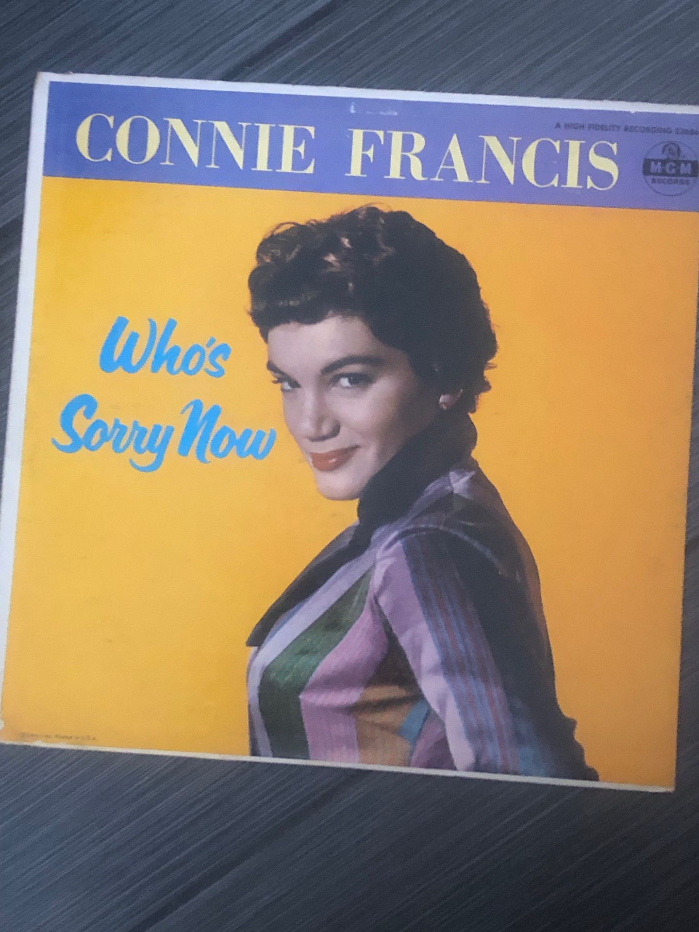 Connie Francis – Who's Sorry Now - 1958 - MGM Records E3686 Vinyl LP G+/VTG