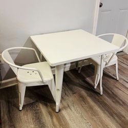 White Kids Table and Chairs