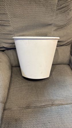 Small White Semi Oval Shaped Garbage Container