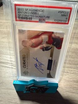 2022-23 SP Authentic SP Curated Signatures Anton Lundell 18/199 AUTO PSA 9 MINT
