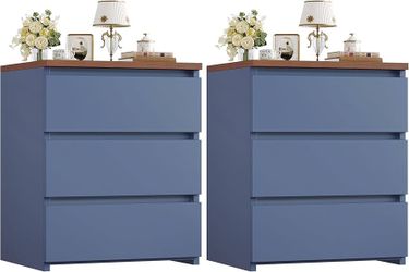 3-Drawer Nightstand Set of 2