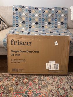 36 inch Frisco Fold & Carry Single Door Collapsible Wire Dog Crate, Med/Large