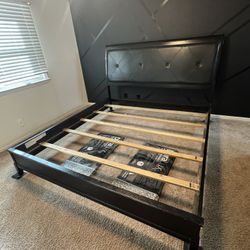 Solid Wood & leather king Bedroom Set 