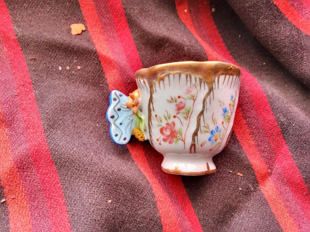 Vintage Butterfly Tea Cup Mini Size 