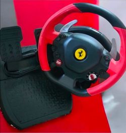 458 spider racing wheel and pedal set