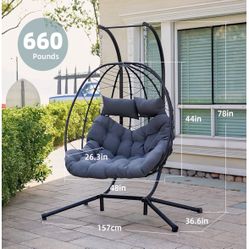 Brand New(unopened) Easyego Double Egg Chair with Stand Hammock Swing Chair 2 Person Outdoor Indoor Hanging Loveseat