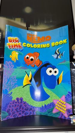 Vintage 2004 Disney Finding Nemo Big Time Coloring Book With Colored Poster