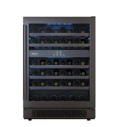 Avallon 24 in. Single Zone 140-Cans Beverage Cooler in Black Stainless Steel - Black Stainless steel