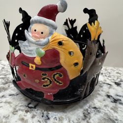 Holiday Christmas Pillar Candle Holder 