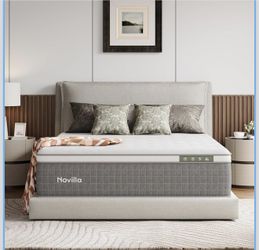 14 Inch King Size Hybrid Mattress, Medium Plush, Gel Memory Foam & Pocketed Coils, Cool-Touch Nylon Cover, Grey, CertiPUR-US Certified