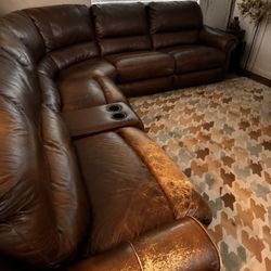 Sectional Sofa Chocolate Brown