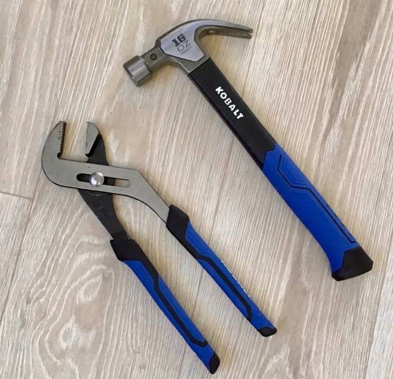 KOBALT 16 Oz. hammer 12” channel lock pliers