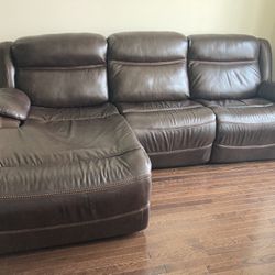 3 Pieces power reclining leather sofa set  