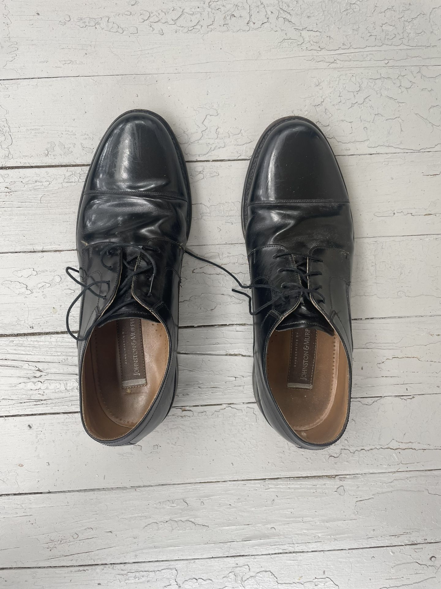 Johnston & Murphy Black Leather Oxfords