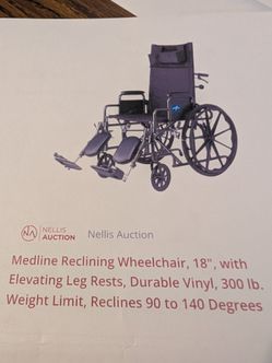 Medline Reclining Wheelchair 18 Inch