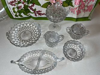 6-Piece Vintage Pressed Glass Serving Set