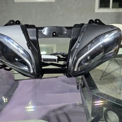 KT Headlight Assembly for YZF R6 2006-2007, Front Head Light with High Low Beam, DRL, and Amber Turn Signal (Without Demon Eyes)