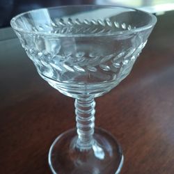 SET OF 10 Vintage Etched Cocktail Glasses ~ Coupes, Duncan & Miller, circa 1940's, Crystal Champagne Glasses, Vintage Crystal Martini Glasses

