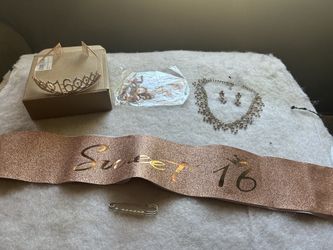 Sweet 16 Tiers Banner And Beautiful Necklace With Earrings