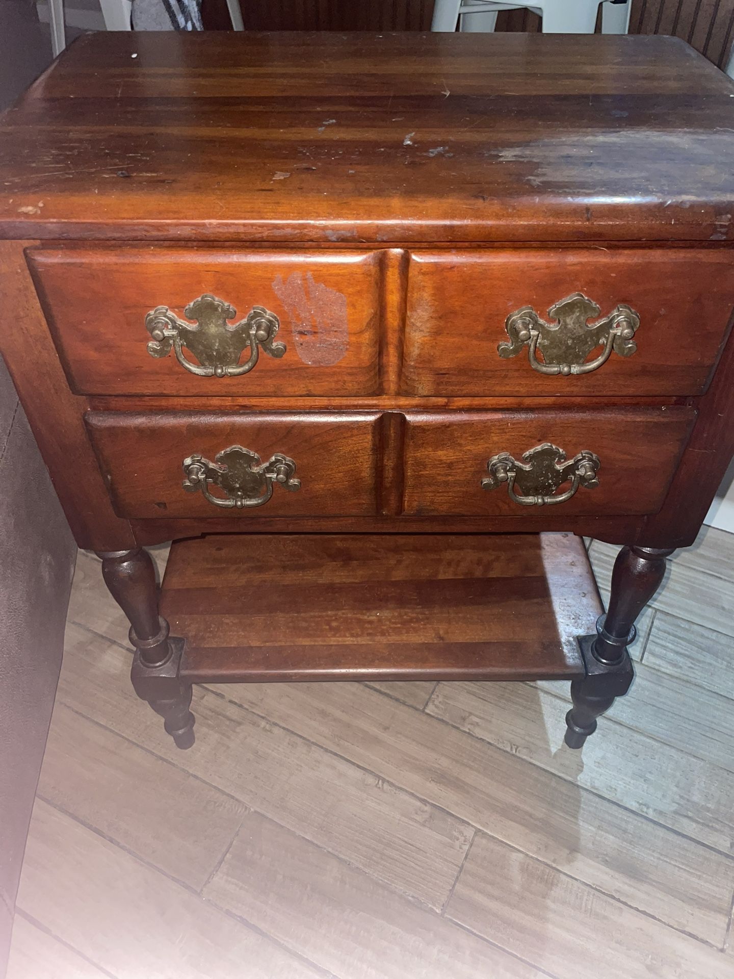 Antique Night Stand 2 Drawer