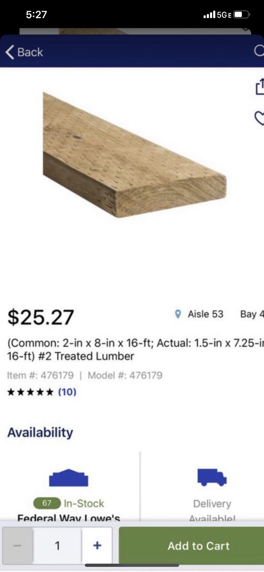 Brand new treated lumber 2x8x16