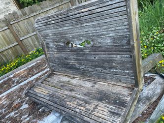 Free Wood (pretty sure it’s cedar) hand  made hanging swing bench needing some  love  pickup lake forest park