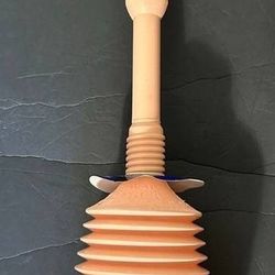 Toilet plunger baffle style with holder Royal Flusher model Peach New