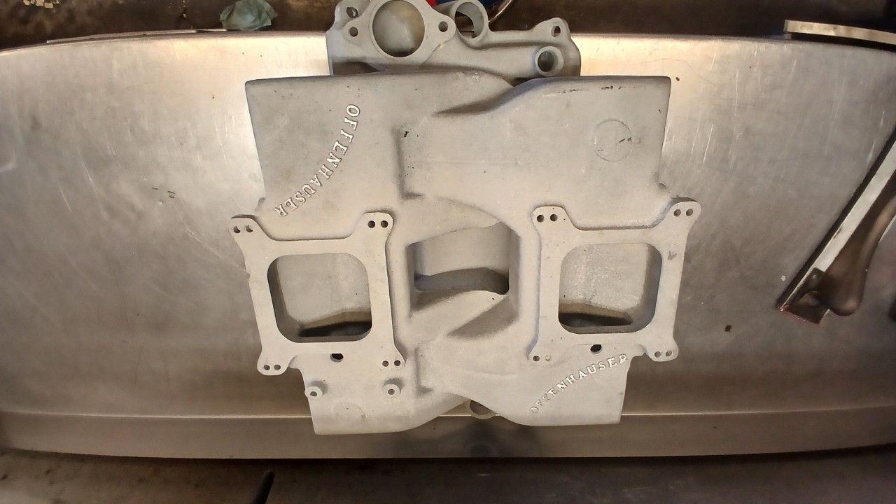 Offenhauser Dual Quad Small Block Chevy Manifold