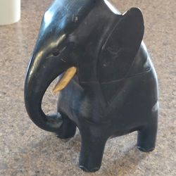 Antique 1920s hand carved black  elephant box from Africa
8" tall
$100