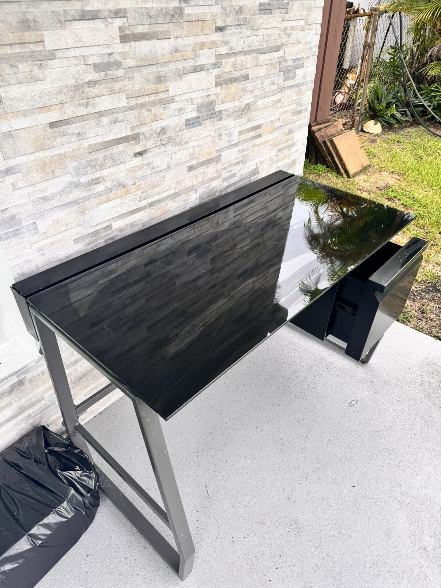 Desk Glass Top Home  Or Office 48in Long 30in wide 