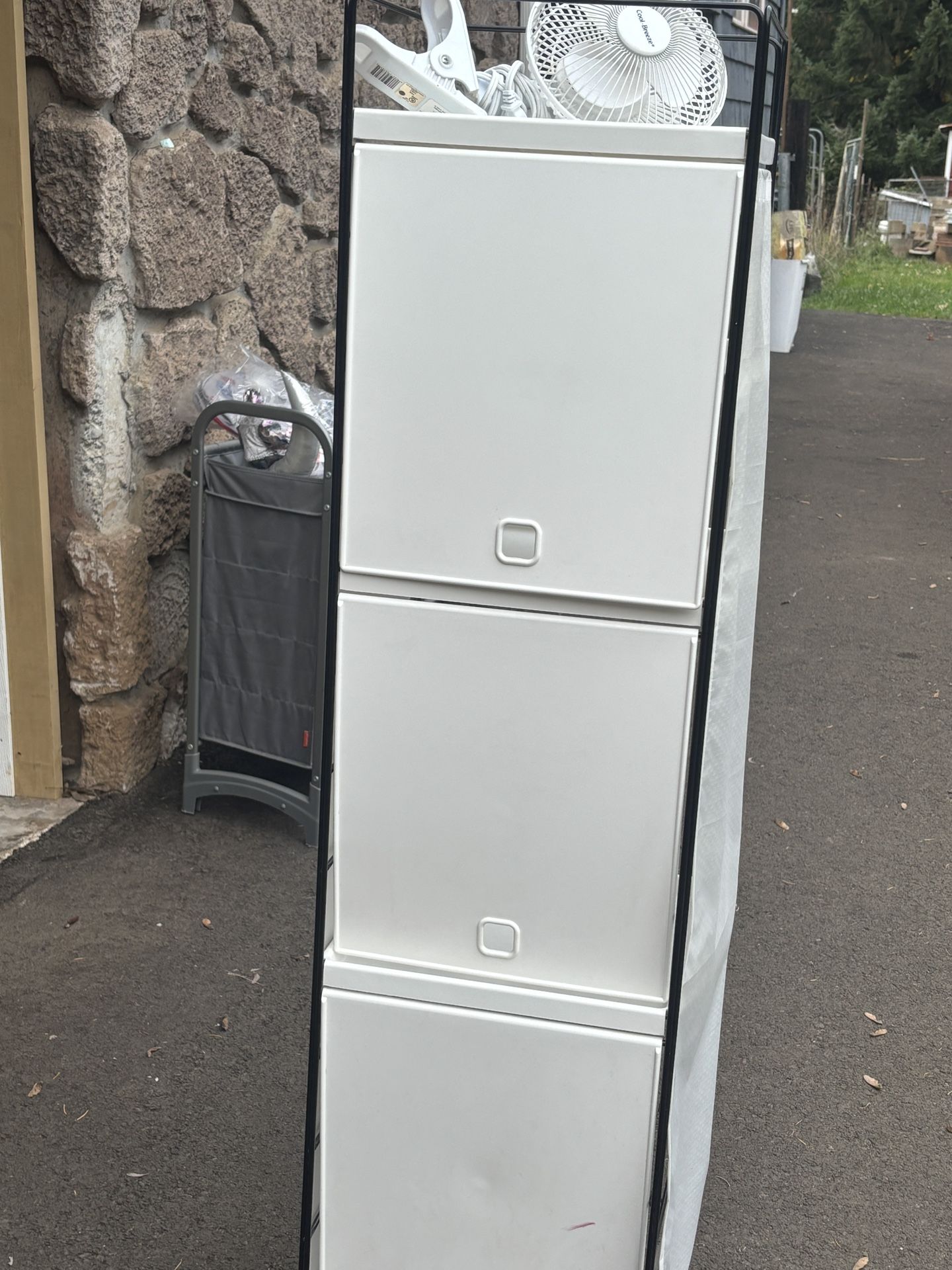 Outdoor Storage Cabinet with Metal Frame