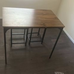 Dining Table With Two Stools
