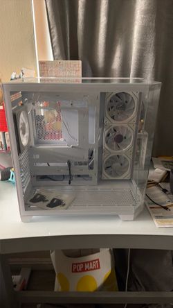 White Mid-Tower ATX PC Case with Fans
