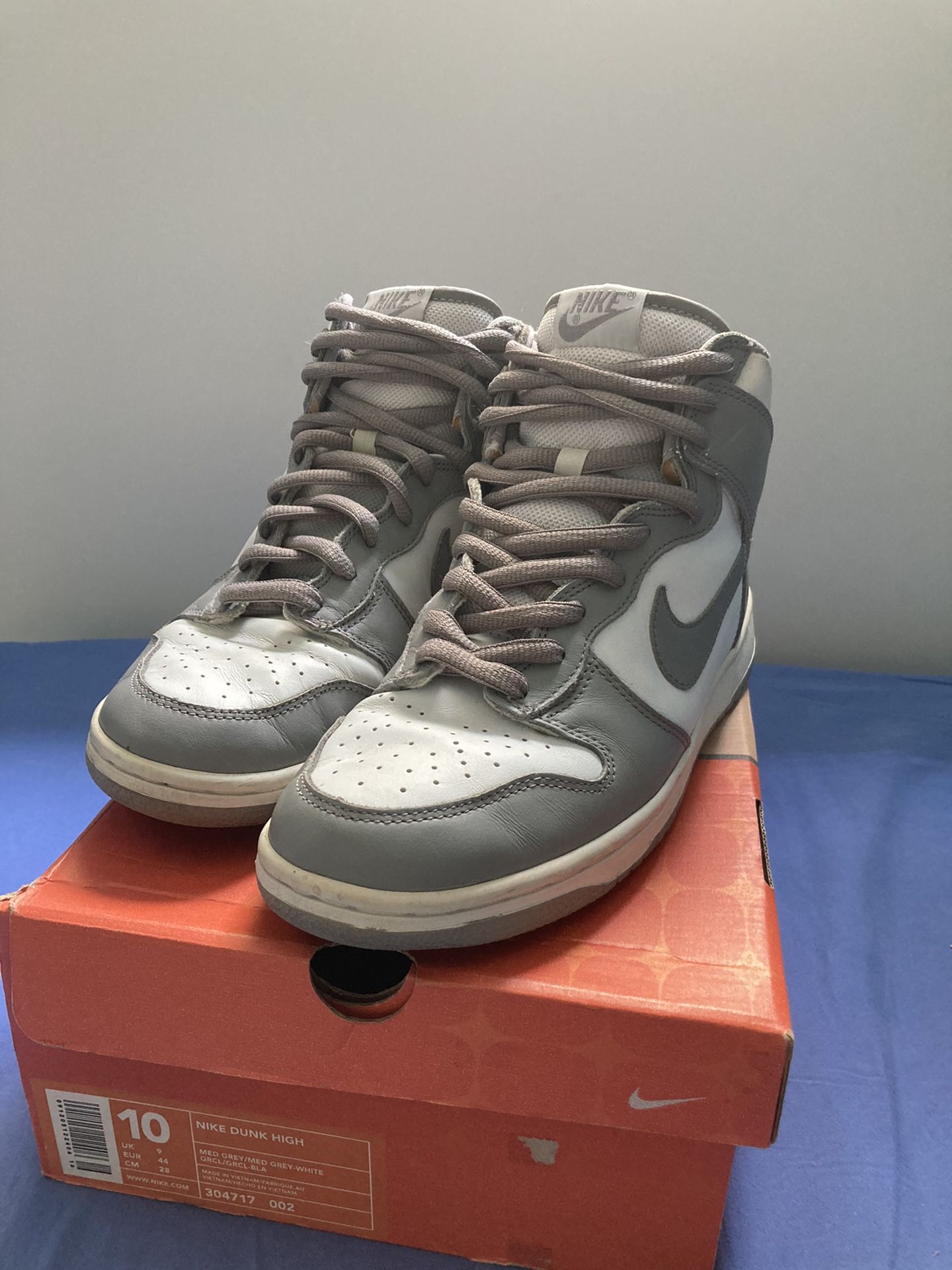 Nike Dunk High Medium Grey 2002 Size 10 Og All