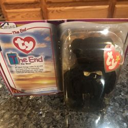 Vintage Rare McDonald’s “The End  Bear ” Ty Beanie Babie Bear .  Year 2000.   Brand new never opened.  Smoke free home 