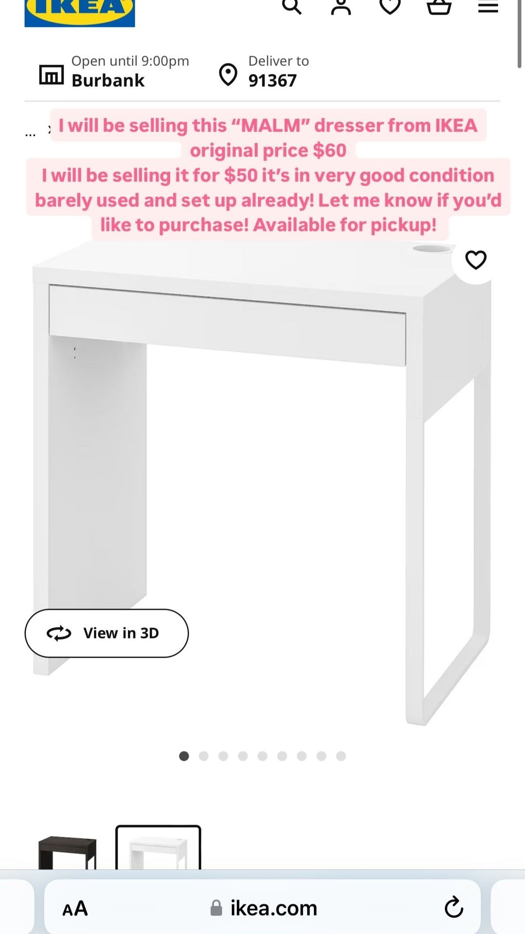 malm IKEA Desk