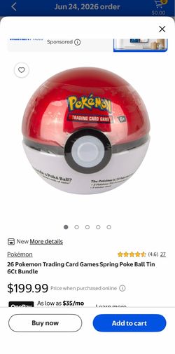 Pokemon pokeball tin spring 26 6 pack case x2