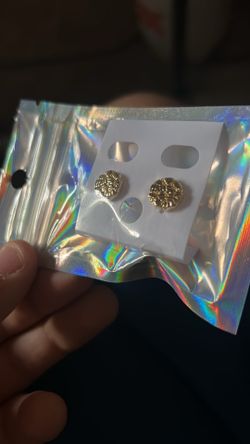 Gold nugget earrings