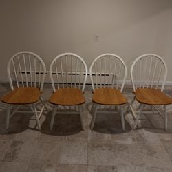 White wooden chairs