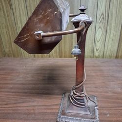 Antique Cast Metal Desktop Lamp 