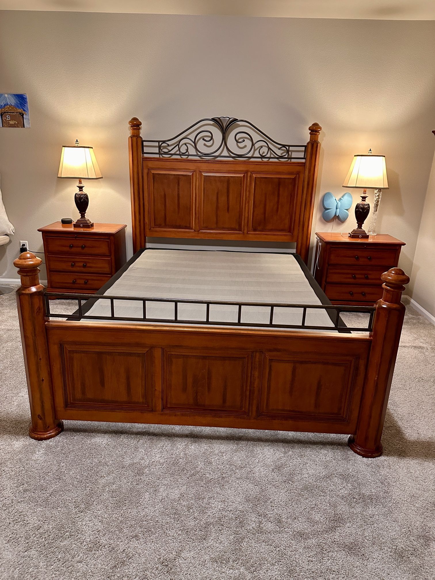 Queen Bed Frame & Spring Box
