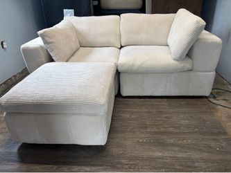 3 Piece Corduroy Modular Sectional Couch